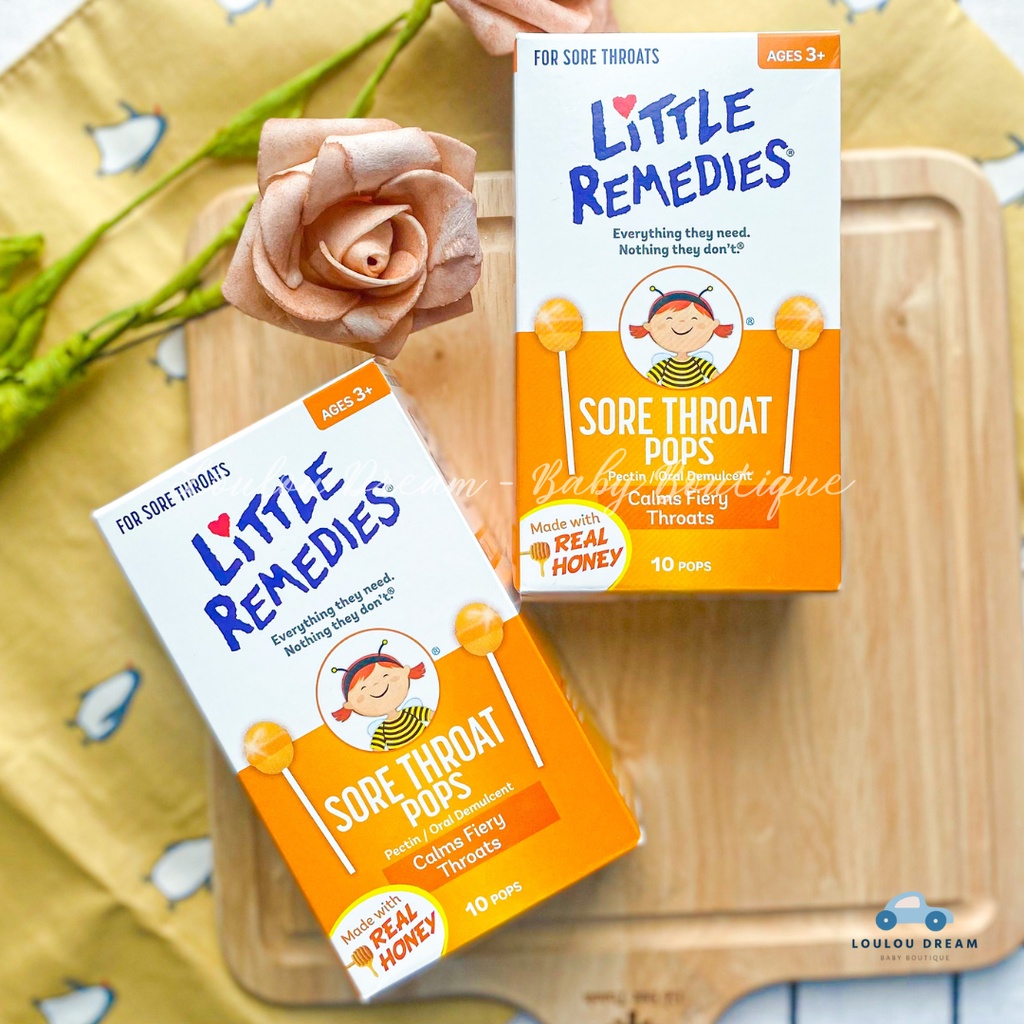 Kẹo mút ngậm ho cho bé Little Remedies vị mật ong cho bé từ 3 tuổi 10 chiếc [BAY AIR - CHÍNH HÃNG MỸ]
