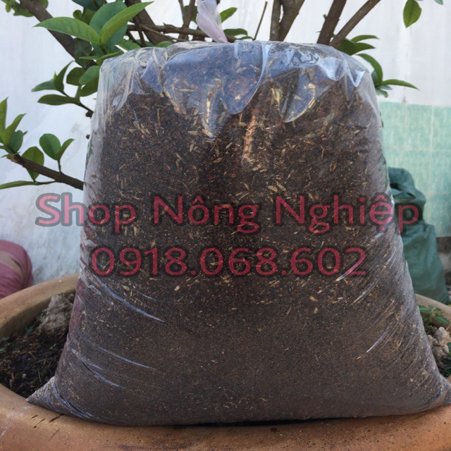 Xơ dừa-tro trấu-phân hữu cơ trộn sẵn dùng trồng rau sạch, thay thế đất trồng cây túi 1kg nhập khẩu-  chuyên dụng.