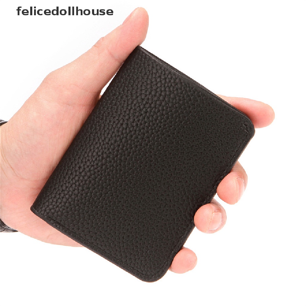 Ví da PU Fellicedollhouse đựng tiền xu / thẻ tín dụng nhỏ gọn cho nam