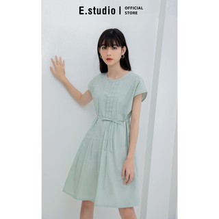 E.studio đầm xếp li rút eo dáng xoè