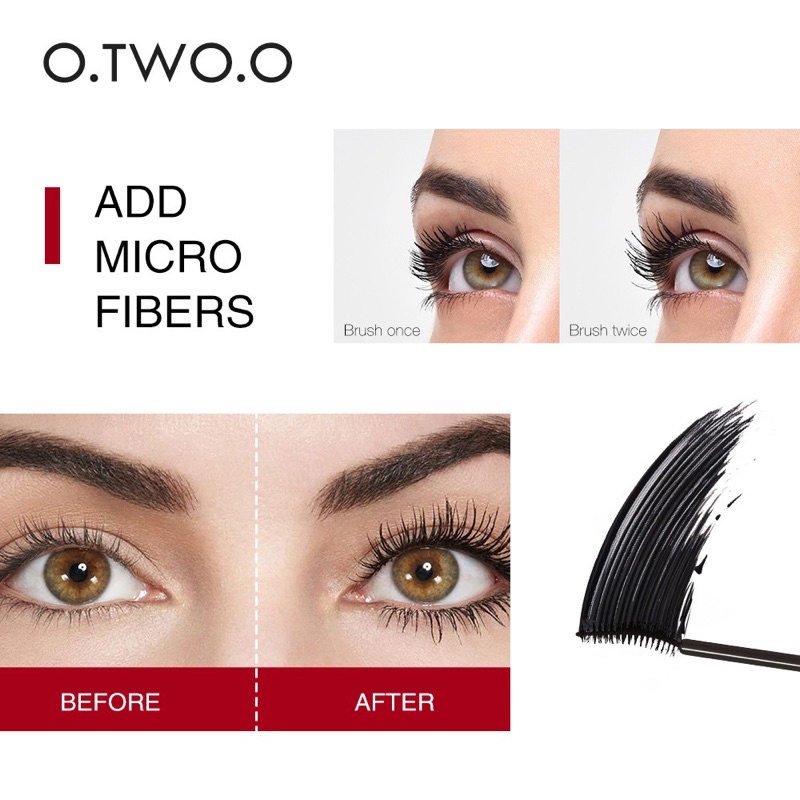 Mascara O.TWO.O 3D uốn cong và làm dày mi sợi siêu mịn tạo hiệu ứng