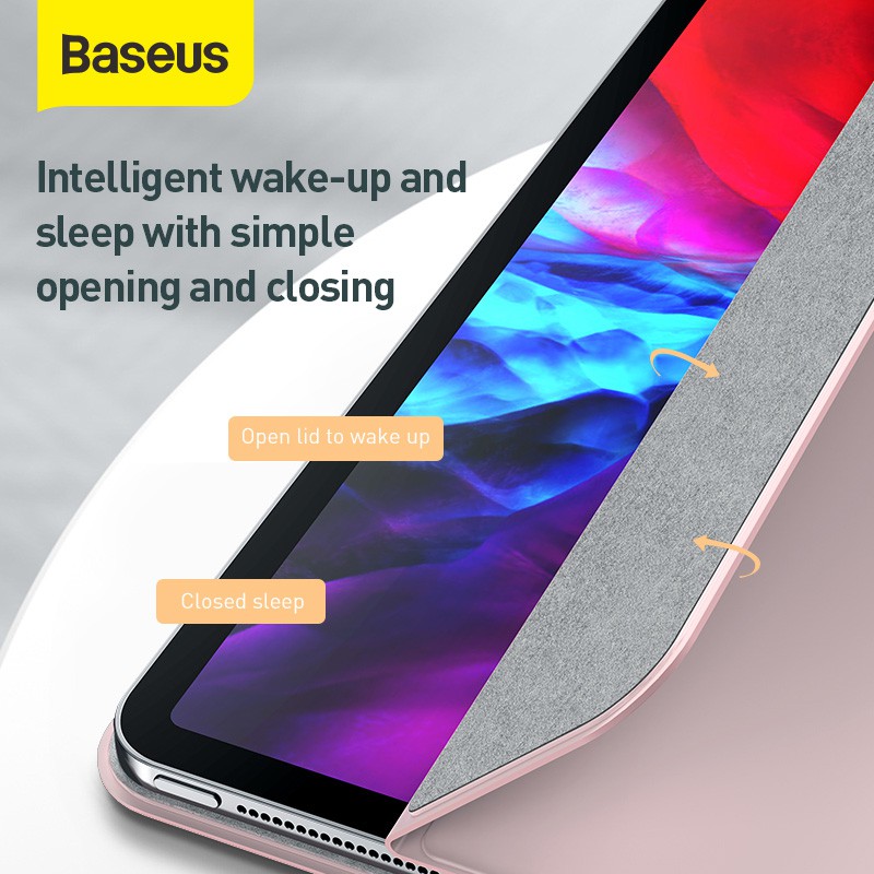 BAO DA IPAD PRO 11 2020 BASEUS SIMPLISM THREE-FOLD NAM CHÂM HÍT LƯNG CHÍNH HÃNG [NEW 100%]