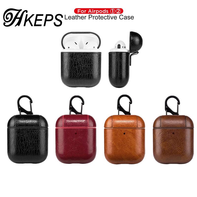 Vỏ Bảo Vệ Hộp Sạc Tai nghe không dây Airpods 1st 2nd Bằng Da PU Sang Trọng