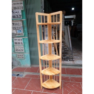 Kệ góc 5 tầng 35cm làm bằng gỗ tự nhiên