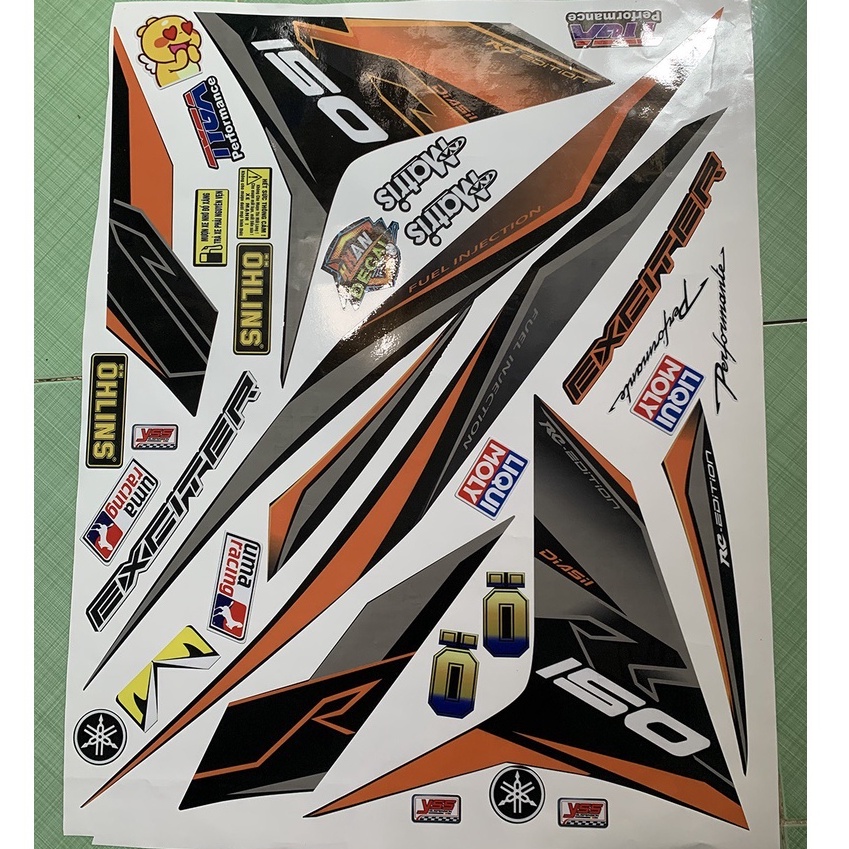 Tem xe exciter 150 RC cam đen