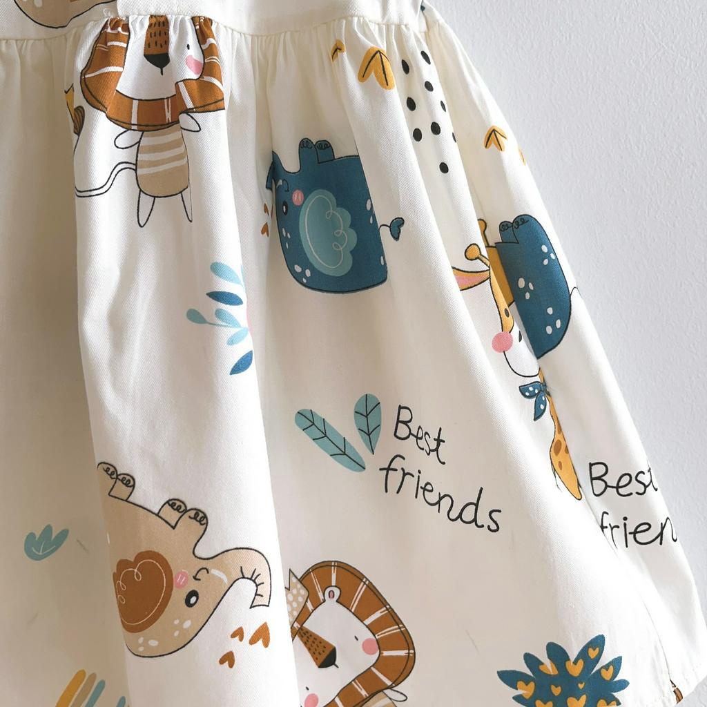 VÁY BÉ GÁI CỔ SEN HOẠT HÌNH - MT2073-1