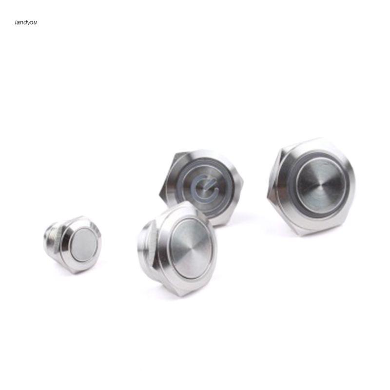 ✿ Công Tắc Nhấn Bằng Thép Không Gỉ Chống Nước Có Đèn LED Mini
