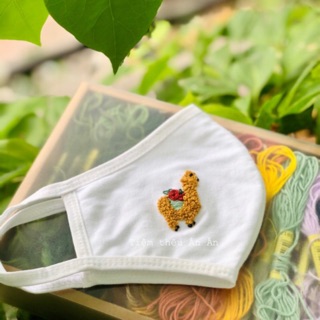 Khẩu trang vải kháng khuẩn Nhật thêu tay