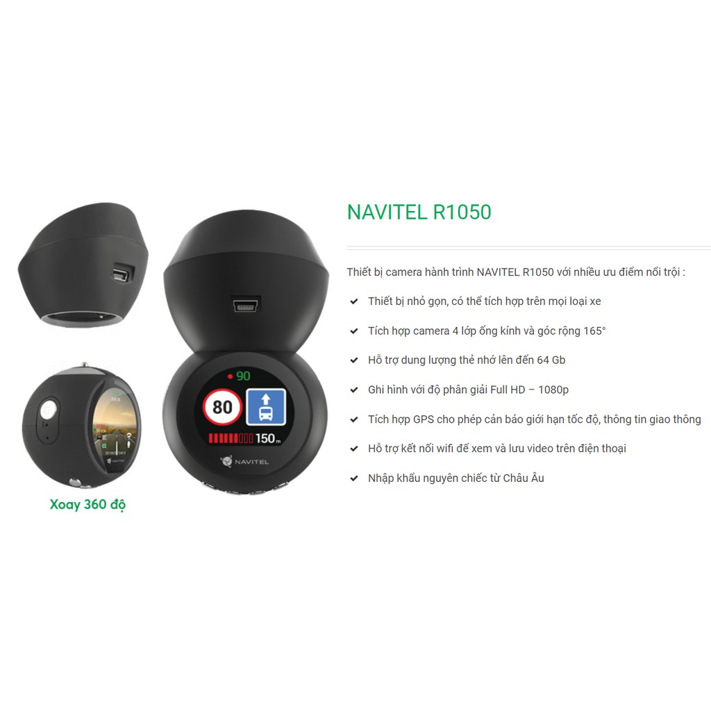 [HỖ TRỢ LẮP ĐẶT TP. HỒ CHÍ MINH] CAMERA HÀNH TRÌNH NAVITEL R1050 GPS | BigBuy360 - bigbuy360.vn