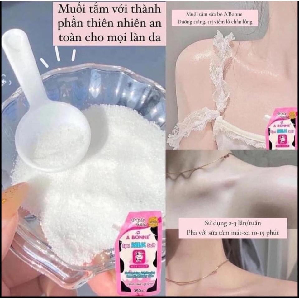 [Nội Địa Thái] Muối tắm sữa bò tẩy tế bào chết A Bonne Spa Milk Salt 350gr Thái Lan Siêu Hot