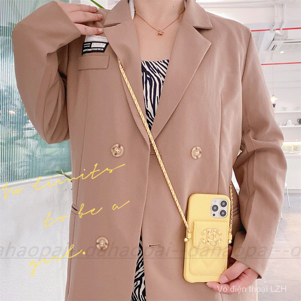 Ốp Điện Thoại Da Kèm Ngăn Đựng Thẻ Và Dây Đeo Chéo Sang Trọng Cho iPhone 14 13 12 Pro max 11 xs xr 7 8 plus