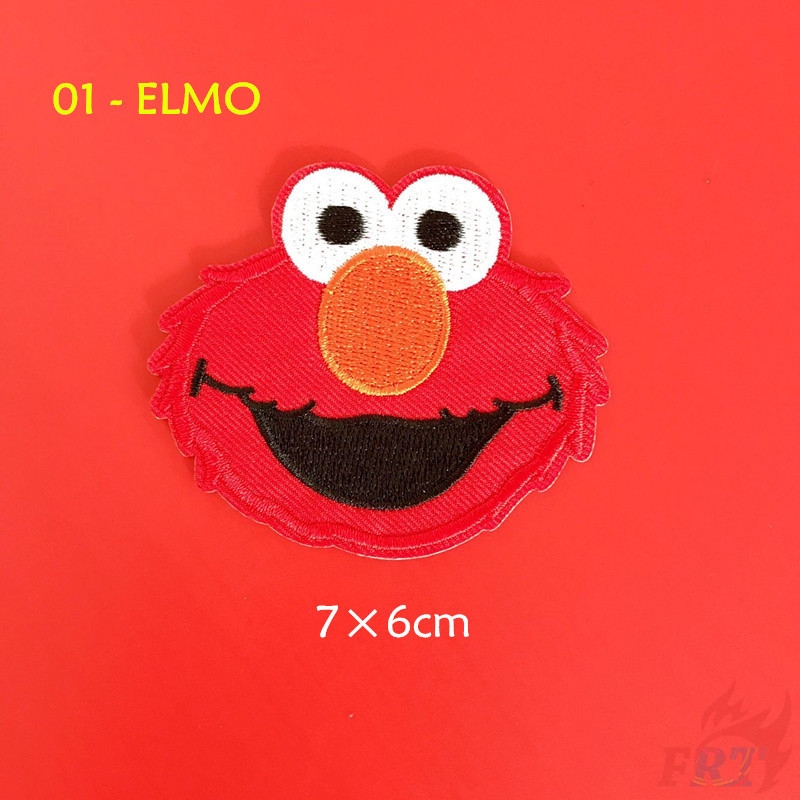 Miếng vá trang trí quần áo dạng ủi/thêu hình Elmo/Cookie Monster DIY