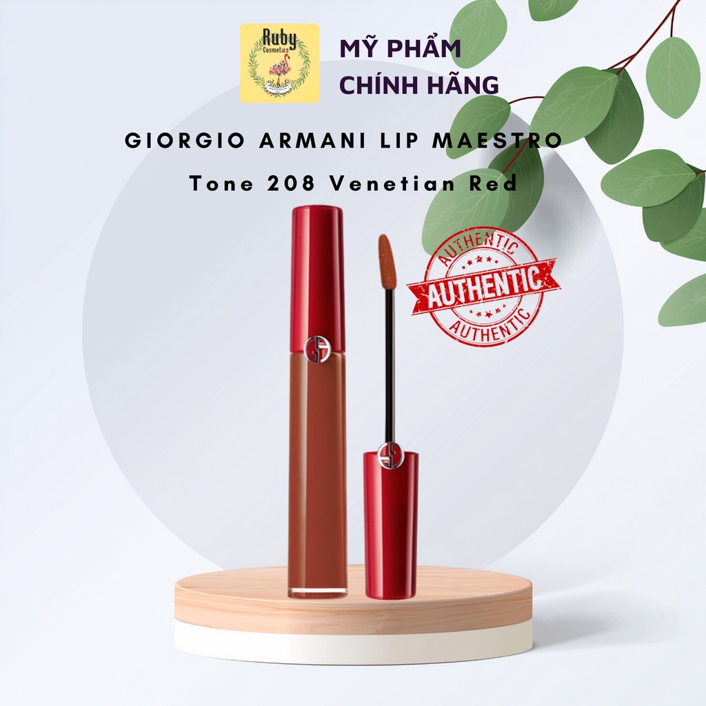 Son Giorgio Armani Lip Maestro  Tone 208 Venetian Red (Full Box)