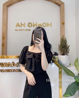 Áo bệt vai nơ ngực