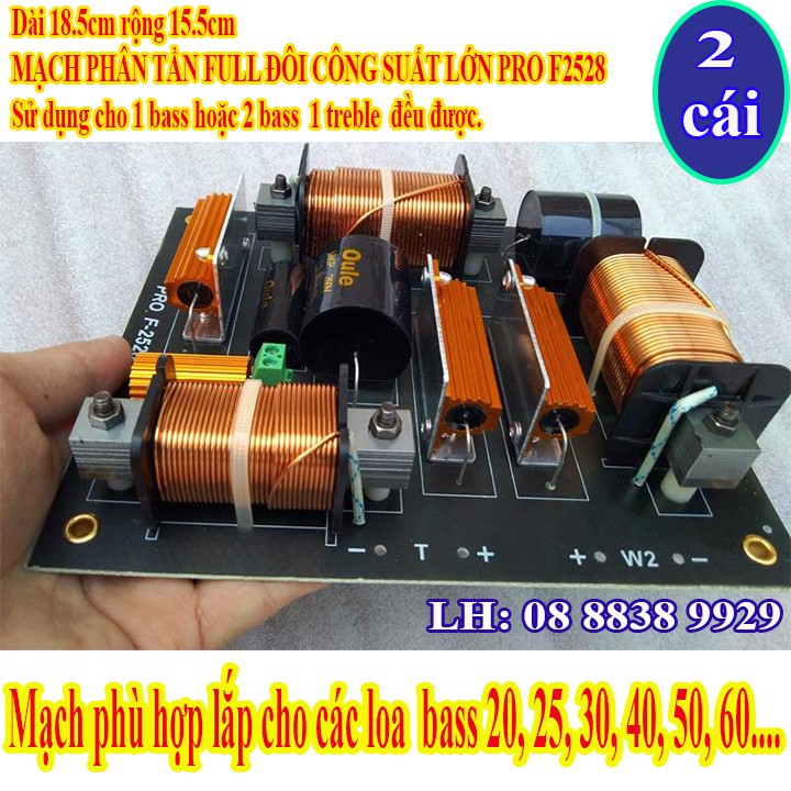 PHÂN TẦN FULL ĐÔI CÔNG SUẤT LỚN PRO F2528 - GIÁ 2 MẠCH