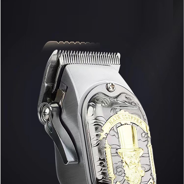 Tông Đơ Cắt Tóc Chuyên Nghiệp Không Lõi Có Đèn LED Vàng Khắc Hình Rồng Có Thể Sạc Lại Cho Nam