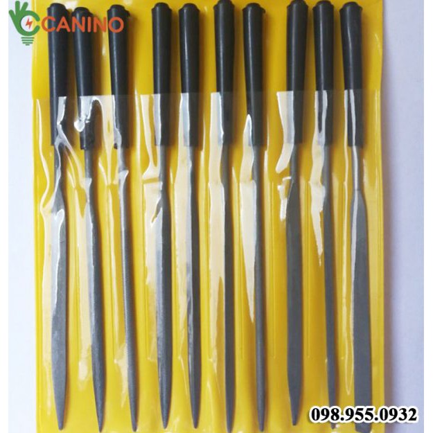 Bộ 10 mũi dũa mài mũi khoan, mài lưỡi cưa Canino cao cấp