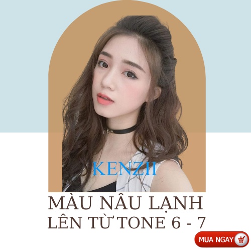 Thuốc Nhuộm Tóc Màu Nâu Lạnh  Tặng Trợ Nhuộm  Kenzii Lên Từ Tone 6 -7 ( Thuốc Nhuộm Tóc Nâu )