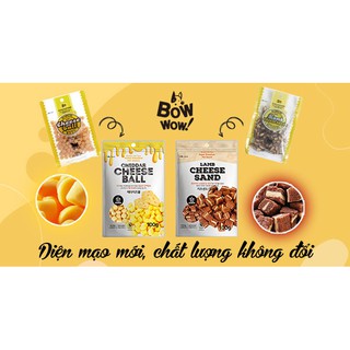 Bowwow Bánh thưởng_Bánh Thưởng dạng viên mềm vị phô mai thịt cừu dành cho chó mèo_túi 100gr