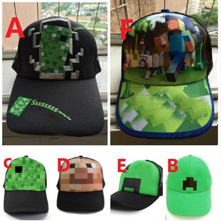 6 Kiểu Minecraft Mũ Trẻ Em Có Thể Điều Chỉnh Hoạt Hình Trò Chơi Nóng In Hình Mũ Bóng Chày