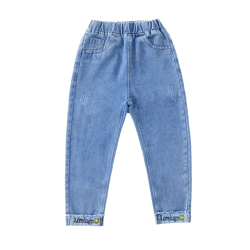 (Hàng Đặt trước 15 ngày) (SẴN SIZE 120 140 150) Quần bò bé gái Quần jean bé gái size đại (100-160cm) in chữ ở gấu