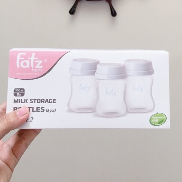 Bộ 3 Bình trữ sữa cổ rộng 140ml Fatz FaztBaby Store 2 - FB0140VN (Vừa máy Spectra, Avent, Resonance)