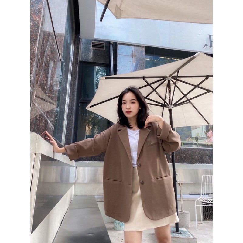 [Ảnh thật/video] Áo blazer nữ 2 lớp dài tay trơn/kẻ áo vest phong cách Hàn Quốc