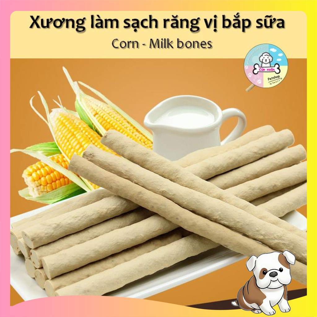 Xương gặm sạch răng cho chó 7 Dental Effect 🐮Bò🥑Bơ 🌽Bắp ngô (15gr/cây)