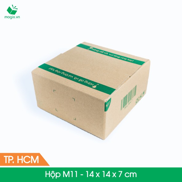 M11 - 14x14x7 cm - 60 Thùng hộp carton + tặng 25 TEM HÀNG DỄ VỠ