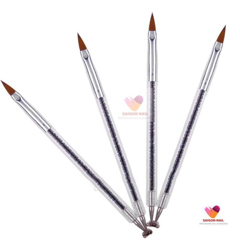 Cọ 2 đầu cán xoàn đắp Gel bột 2 - chấm bi - hàng cao cấp
