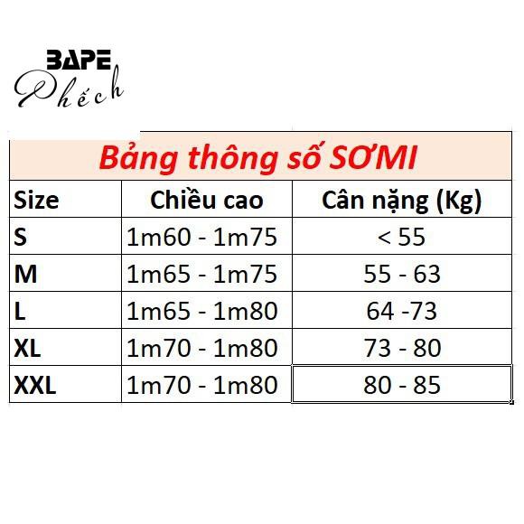 Áo sơ mi nam tay ngắn Bape Phếch-8031