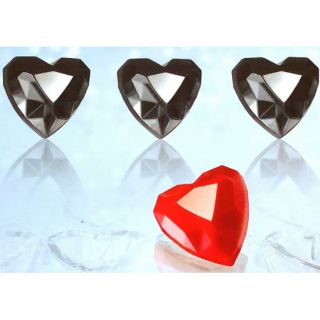 Khuôn sô cô la socola nhựa cứng Tim kim cương QL-1432