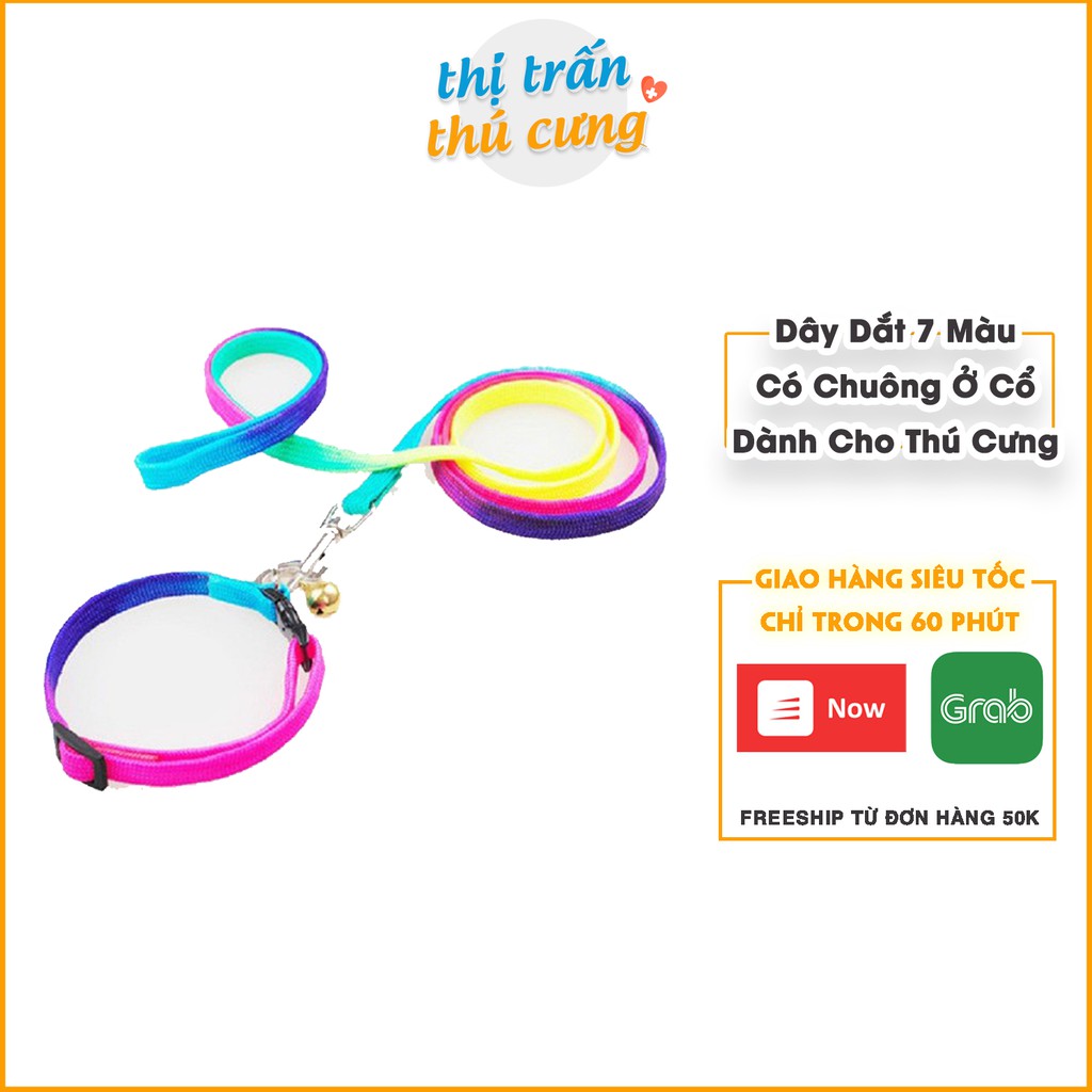 Dây dắt yếm 7 màu có chuông dành cho thú cưng