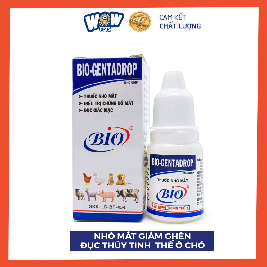Thuốc nhỏ mắt chó mèo Bio trị ghèn, đục thủy tinh thể, chăm sóc sức khỏe cho chó của bạn wowpets