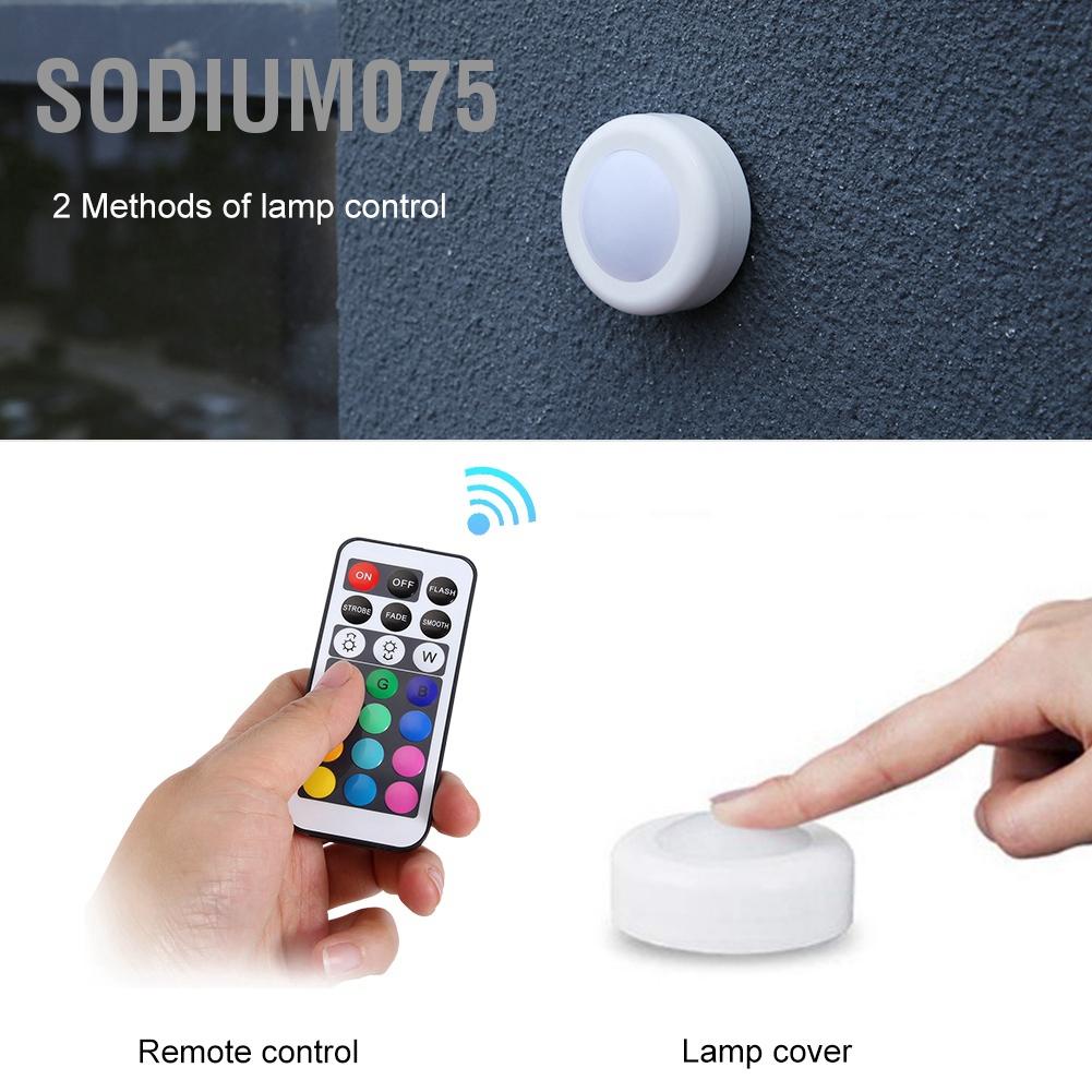 Hàng Hot Đèn LED không dây Puck Light RGB 12 màu hội trường ban đêm có thể thay đổi độ sáng Hàng giao ngaySodium075