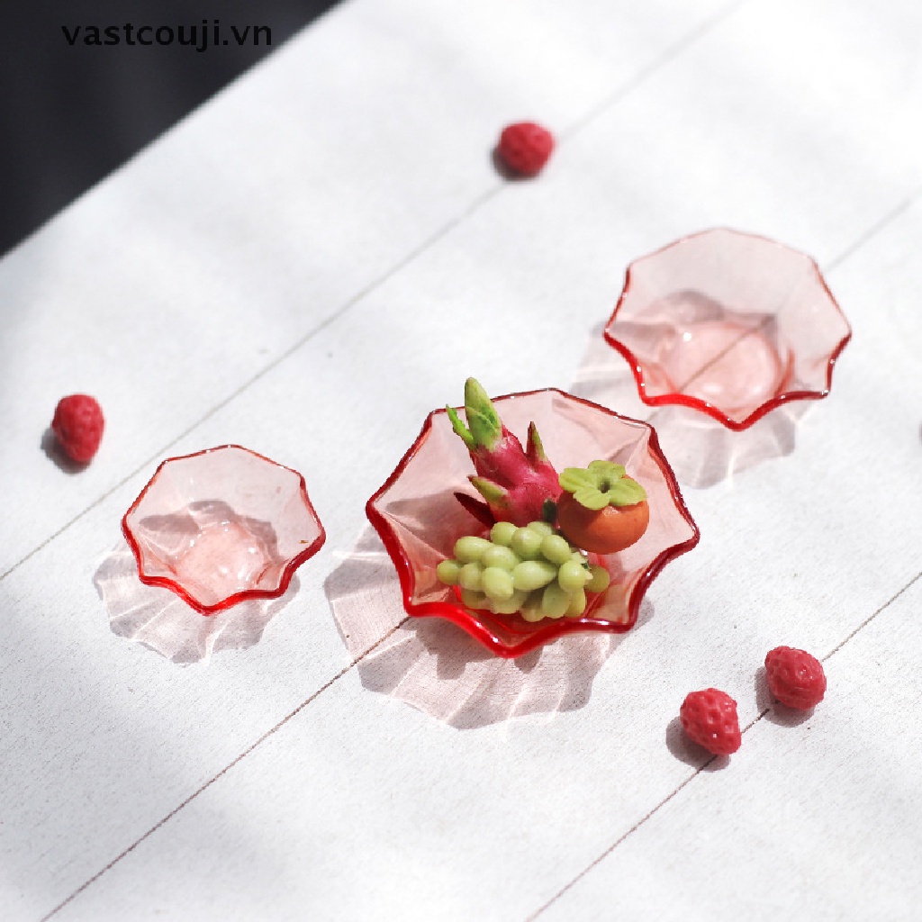 Bộ 3 Đồ trang trí Trái Cây Đa Giác Tỉ Lệ 1: 12 Trang Trí Nhà Búp Bê