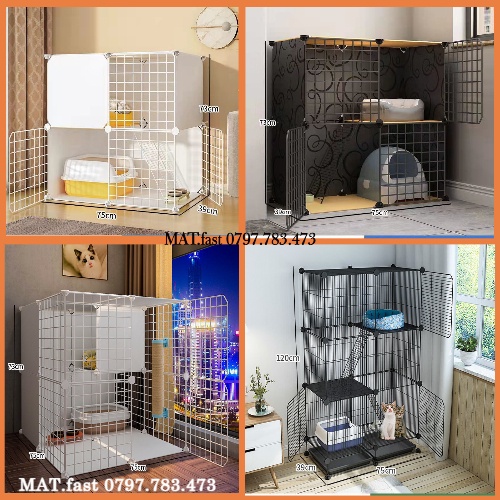 [COMBO] Chuồng Chó Chuồng Mèo Lồng Quây Thú Cưng Lắp Ghép Đa Năng Sơn Tĩnh Điện Ko Gỉ Sét (tặng kèm chốt)