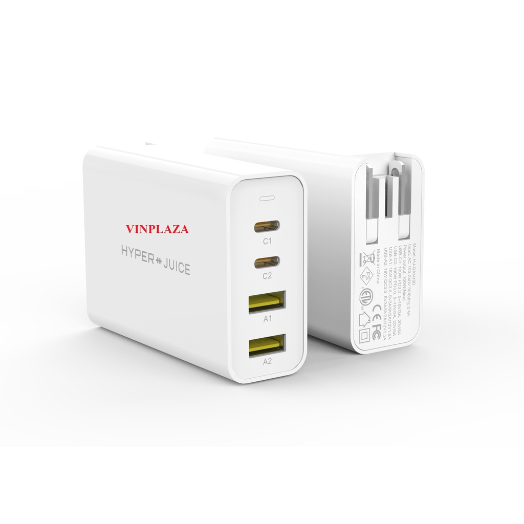 SẠC ĐA CỔNG HYPERJUICE GAN100 CHARGER (4 PORTS 100W) NHỎ NHẤT THẾ GIỚI - HJGAN100