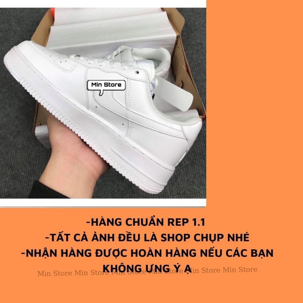 Giày Thể Thao Nam Nữ, Giày Sneaker AF1 Màu Trắng , Đế Độn Đế Bánh Mì Tăng Chiều Cao Phong Cách Hàn Quốc