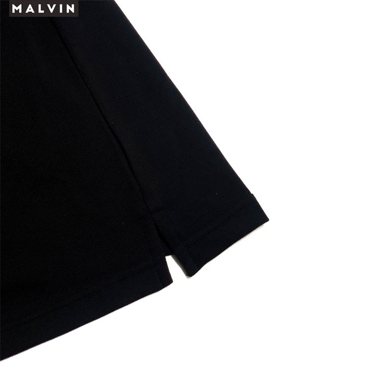 Áo Polo Nam Màu Đen Phối Trắng có cổ BASIC vải cotton cá sấu chất đẹp cao cấp Malvin Official MALP013