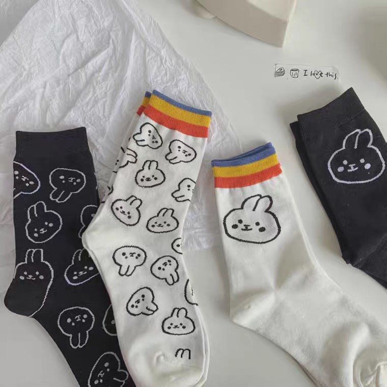 Tất Vớ Cao Cổ Cotton Hình Thỏ Usagi Unisex