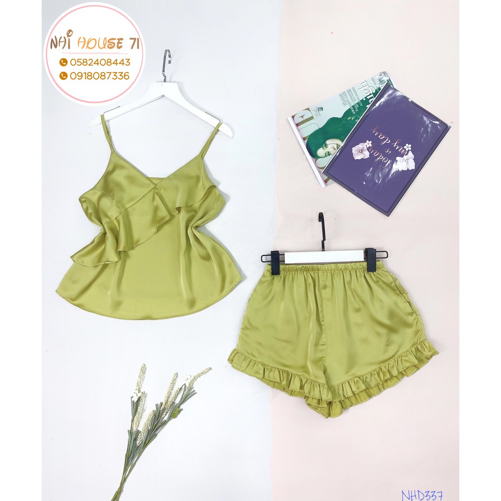 [FREESHIP 50K] Bộ Mặc Nhà Nữ NHISTORE Áo 2 Dây Bèo Quần Ngắn Chất Lụa Satin Cute Cực Xinh Dưới 60kg | BigBuy360 - bigbuy360.vn