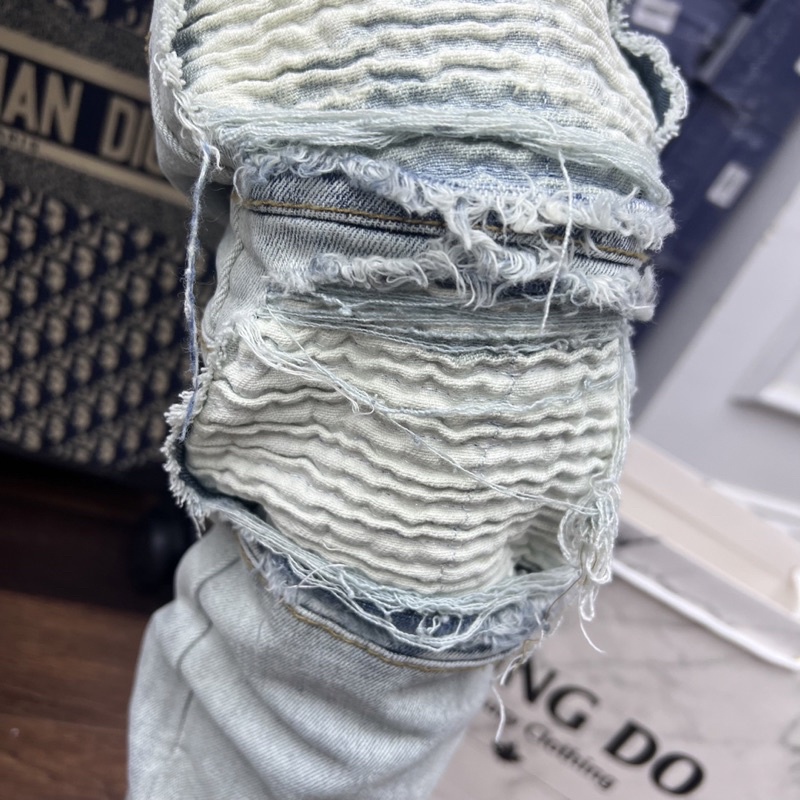 Quần Jean Dài Nam Vá Da Khoá Ống Phong Cách Thời Trang Cao Cấp, From Dáng Skinny