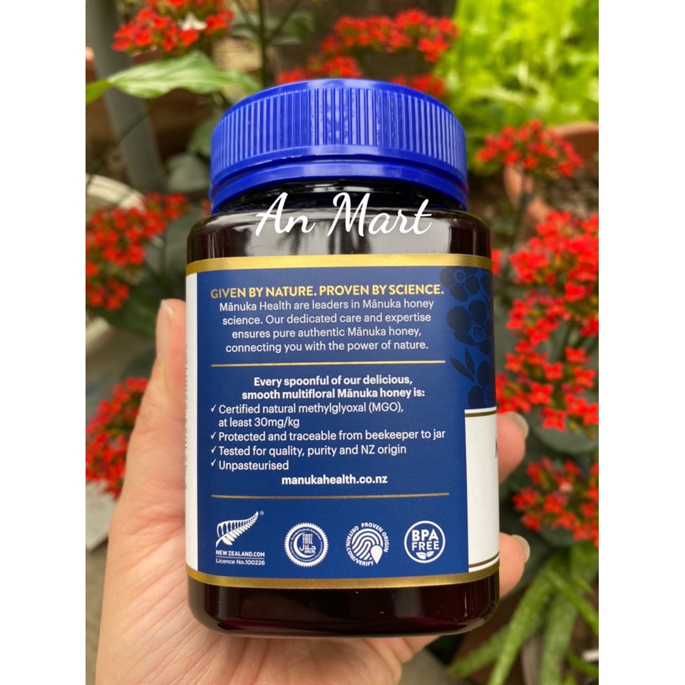 Mật ong Manuka Health, Manuka Honey Blend MGO 30+ 500gr New Zealand An mart nhập khẩu chính hãng