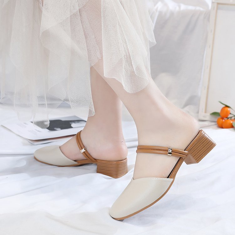 Giày IELGY đế dày kiểu bít mũi với hai cách mang thời trang chuyên nghiệp dễ phối đồ cho nữ