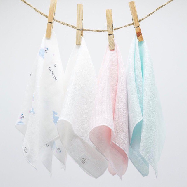 [LA POMME] SET 5 KHĂN SỮA SỢI TRE LỤA