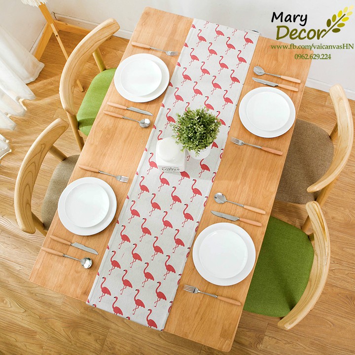 KHĂN RUNNER MARY DECOR - HỒNG HẠC KR-E03