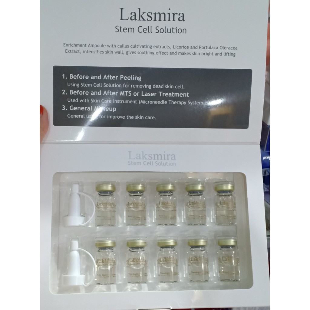 Tế bào gốc trắng da thu hẹp lỗ chân lông Laksmira Stem Cell Solution 10 lọ x 5ml Hàn Quốc