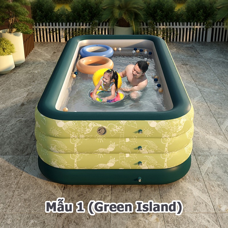 Bể bơi phao cho bé hồ bơi bơm hơi gia đình hàng cao cấp 1.5m 150x105x55cm