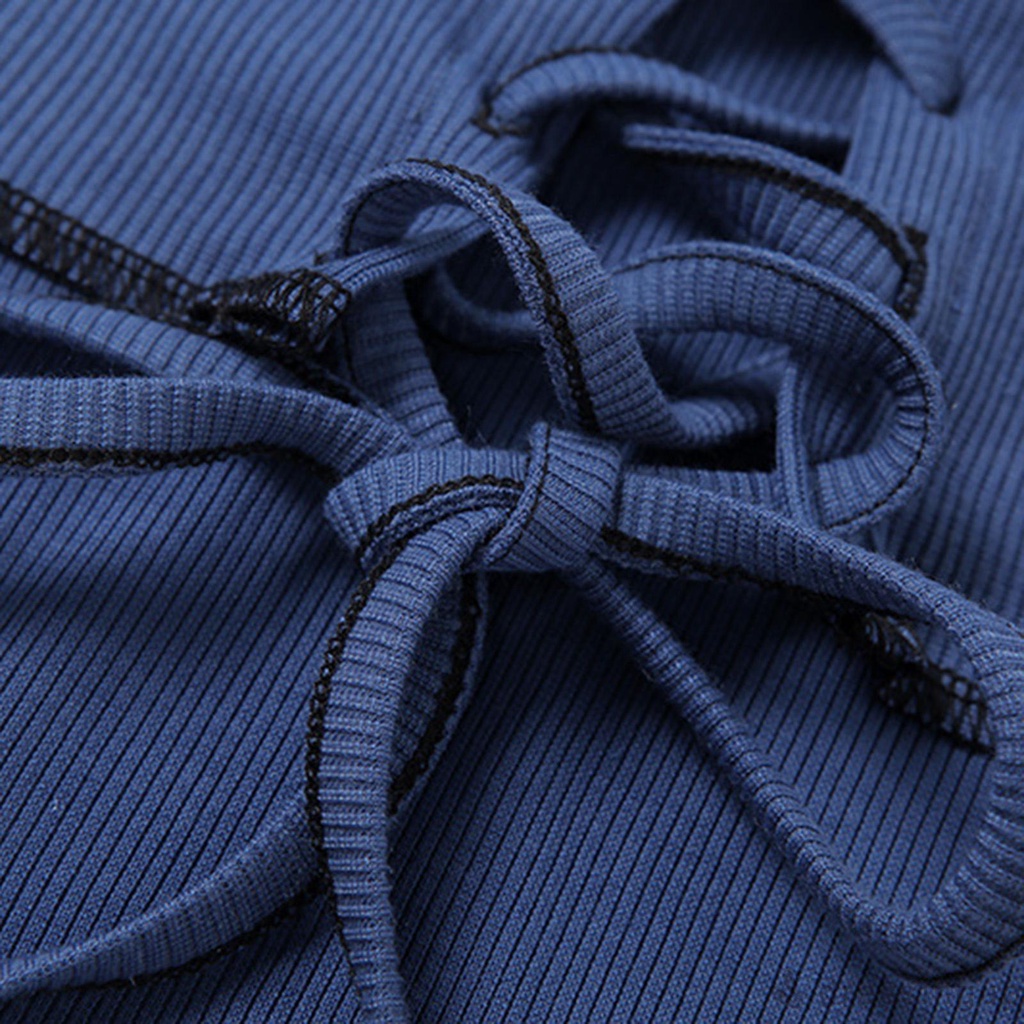 Áo thun tay dài hở lưng màu trơn phong cách cá tính cho nữ